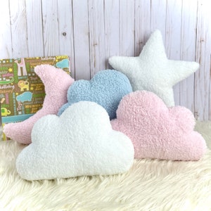 Cloud Pillows, Cloud Cushion, Cloud Shape, Cloud Decor, Girls Decor, Baby Pillow, Nordic Decor, Nursery decor, Sherpa Cloud Pillow