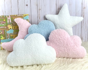 Cloud Pillows, Cloud Cushion, Cloud Shape, Cloud Decor, Girls Decor, Baby Pillow, Nordic Decor, Nursery decor, Sherpa Cloud Pillow
