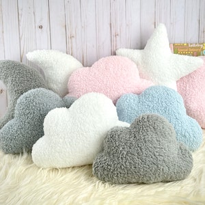 Cloud Pillow, Sherpa Cloud, Cloud Cushion, Cloud Shape, Cloud Decor, Girls Decor, Baby Pillow, Nordic Decor, Nursery Pillow, Boucle Cloud