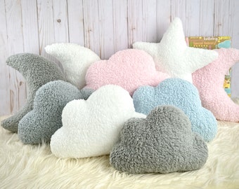 Cloud Pillow, Sherpa Cloud, Cloud Cushion, Cloud Shape, Cloud Decor, Girls Decor, Baby Pillow, Nordic Decor, Nursery Pillow, Boucle Cloud
