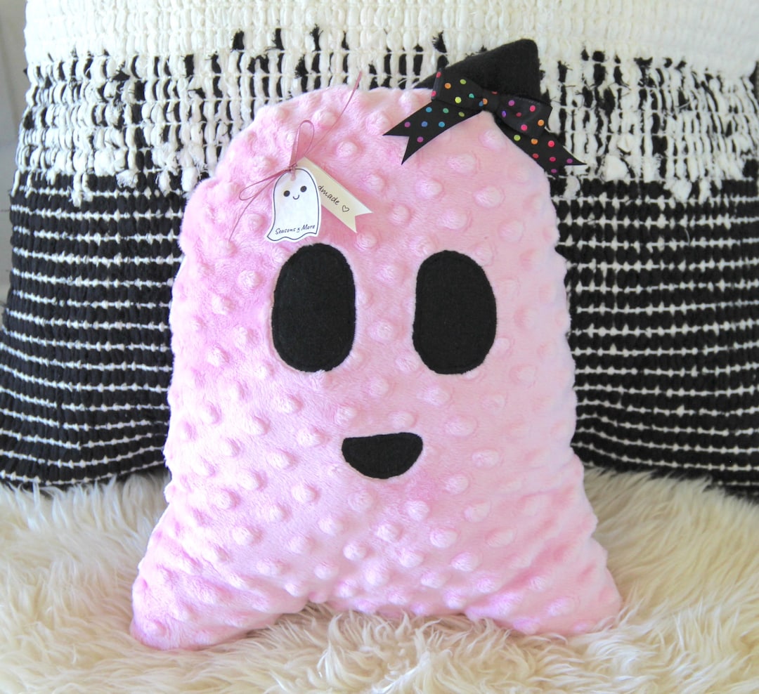 Pink Ghost Pillow, Halloween Pillow, Ghost Plush Pillow, Ghost Cushion