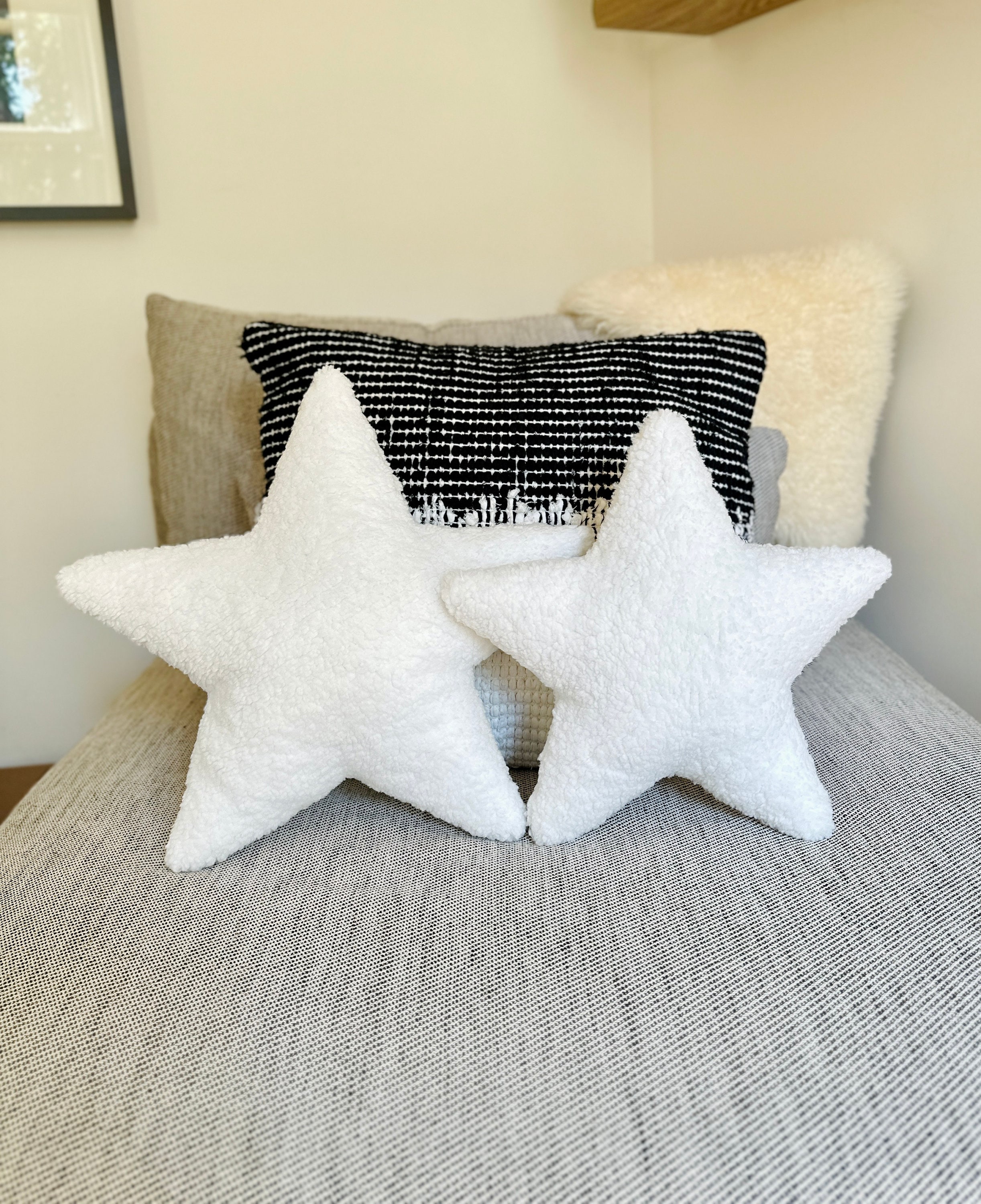 Star Pillow, Sherpa Star, Star Cushion, Star Shape, Star Decor, Girls Decor, Baby Pillow, Nordic Decor, Nursery Decor