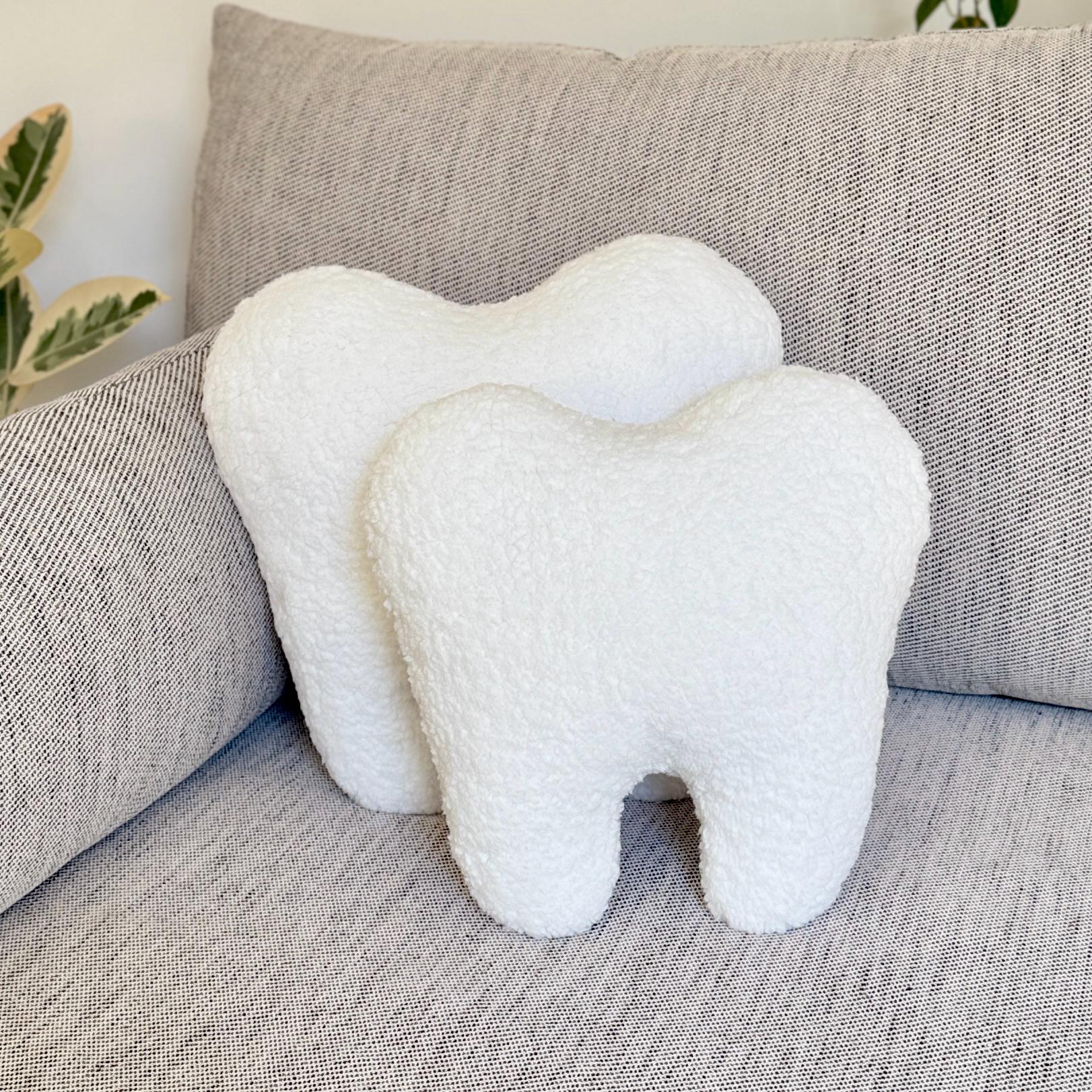 Oreillers pour dents, Coussin pour dents, Forme de dent, Décoration dentaire, Décoration d'intérieur, Décoration de cabinet dentaire, Oreiller pour dents en sherpa