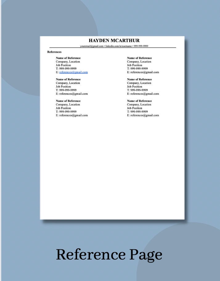 2023 Resume Template for Word, ATS Friendly Template - Etsy