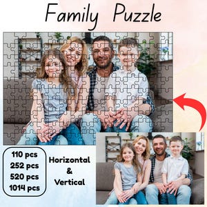Custom Puzzle - Personalized 110/252/520/1014-Piece Photo Puzzle for Adults, Family Reunion & Wedding, Family Gift, Christmas, Pet,