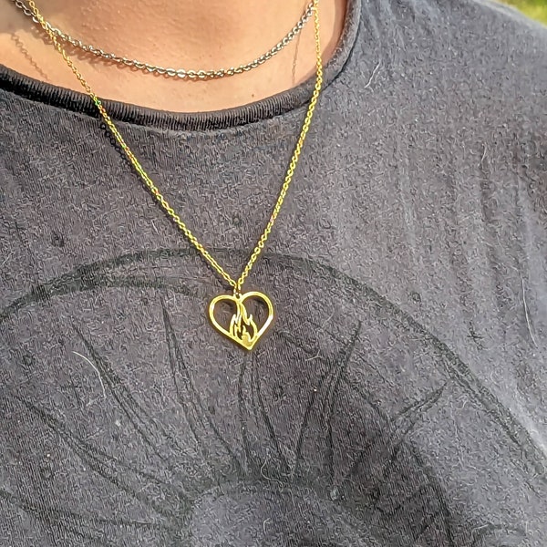 Flame Heart Necklace