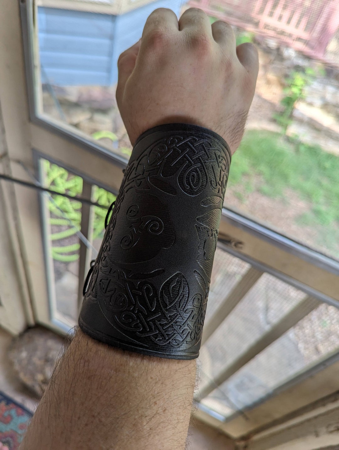 Renaissance Faire Leather Wrist Gauntlets Medieval Costume Accessory