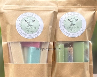 Goat Milk Soap Sampler | End Cut Soap Pieces | Mini Bars for Camping, Travel, Kitchen & Guests PLUS FREE Bonus Sisel Soap Saver Bag! ©