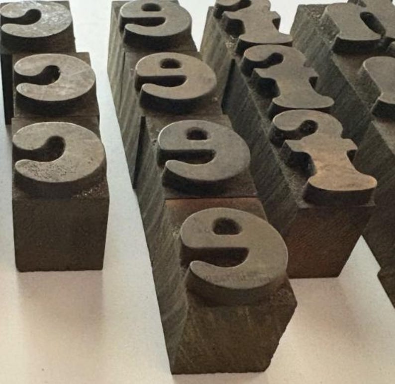 VINTAGE Wood Letterpress Blocks: 1" Rustic Lowercase Wide Type Font - Personalized Gifts - Creative Art Projects image 7