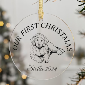 Custom Goldendoodle Ornament First Christmas Dog Ornament Goldendoodle Mom Gift Dog Mom Ornament Acrylic Ornament Goldendoodle Dad