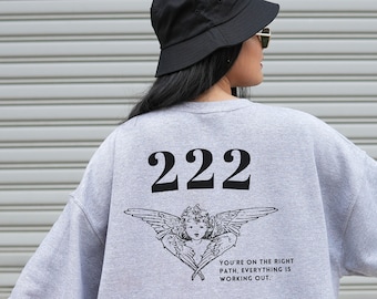 Angel Number Sweatshirt 222 Angel Number Angel Numbers Angel Number Shirt Angel Number Clothes Alignment Sweater Positive Sweatshirt