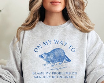 Raccoon Sweatshirt Trash Panda Meme Shirt Raccoon Shirt Raccoon Lover Cute Raccoon Sarcastic Sweatshirt Funny Raccoon Sweatshirt Ironic Tee