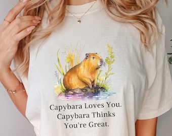 Capybara Shirt Capybara Gift Capybara Shirts Capybara Tshirt Women Capybara Gifts Cute Capybara Print Capybara Lover Comfort Colors Shirt