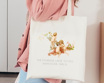 Coquette Tote Bag Coquette Aesthetic Angel Tote Bag Pretty Tote Bag Dollcore Tote Bag Cute Tote Bag Feminine Urge Tote Bag