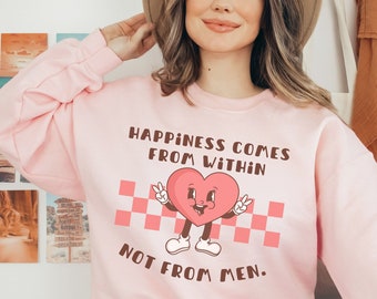 Galentines Day Sudadera Divertida Camisa del Día de San Valentín Sudadera del Día de San Valentín Ámate a ti mismo Retro Camisa de San Valentín Eww Regalo del Día de San Valentín