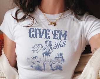 Baby Tee Country Retro Rodeo Shirt Western Graphic Tee Cowgirl Shirt Country Concert Tshirt 90s Baby Tee Cowboy Shirt Retro Cowgirl Tee