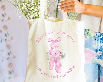 Ballerina Tote Bag Coquette Tote Bag Pretty Tote Bag Cute Tote Bag Ballet Core Ballet Gifts Balletcore Tote Bag Ballet Tote Bag Ballet Gift