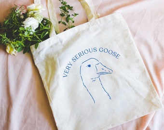 Goose Tote Bag Goose Bag Silly Goose Ironic Tote Bag Ironic Gifts Canvas Tote Bag Fun Tote Bag Gift For Meme Lovers Funny Tote Bag Meme Gift