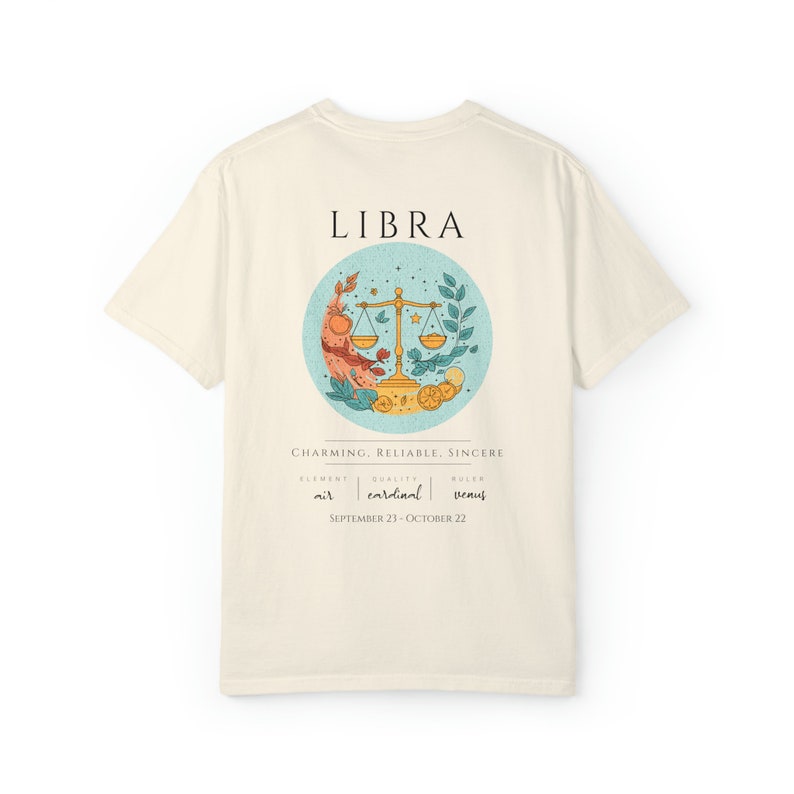 Libra Tshirt Libra Shirt Zodiac Gift Zodiac Sign Gift Astrology Shirt Libra Zodiac Graphic Tee Comfort Colors Shirt Libra Birthday Gift image 7