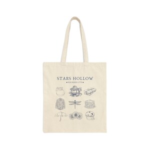 Stars Hollow Canvas Tote Bag Stars Hollow Merch Regalo de cultura pop Regalos inspirados en TV Bolso de mano de moda Regalo para el mejor amigo Preppy Tote Bag imagen 4