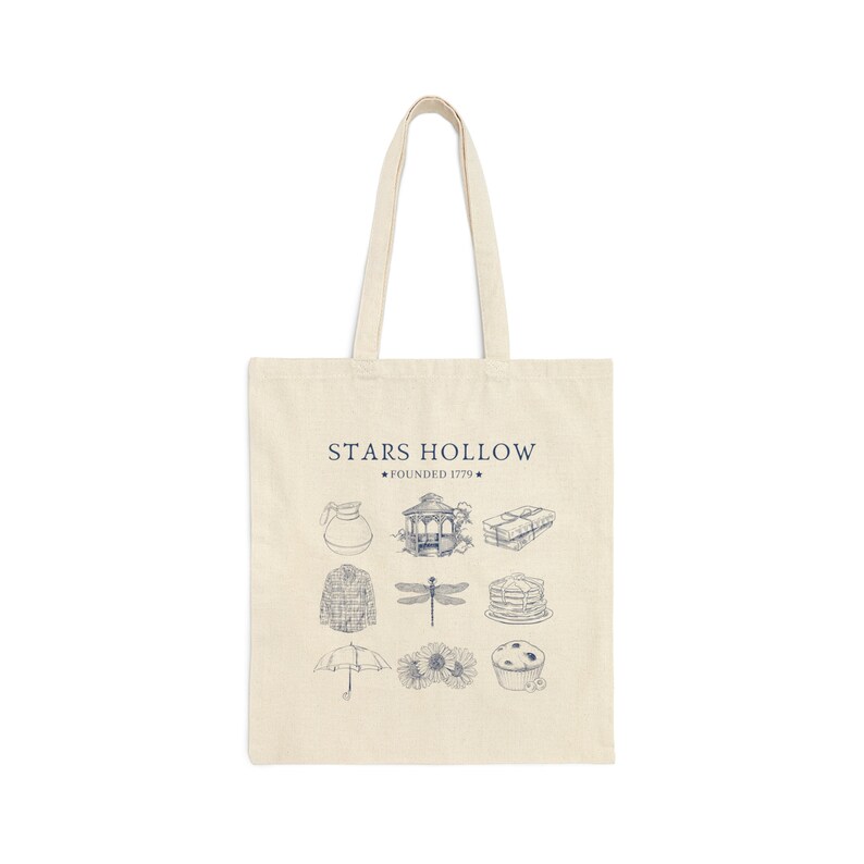 Stars Hollow Canvas Tote Bag Stars Hollow Merch Regalo de cultura pop Regalos inspirados en TV Bolso de mano de moda Regalo para el mejor amigo Preppy Tote Bag imagen 4