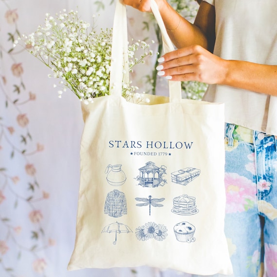 Stars Hollow Canvas Tote Bag Stars Hollow Merch Pop Culture Gift TV Inspired Gifts Trendy Tote Bag Gift For Best Friend Preppy Tote Bag