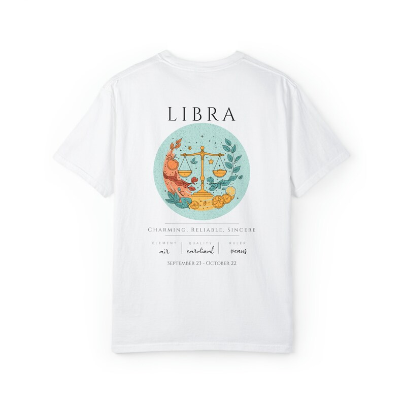 Libra Tshirt Libra Shirt Zodiac Gift Zodiac Sign Gift Astrology Shirt Libra Zodiac Graphic Tee Comfort Colors Shirt Libra Birthday Gift image 8