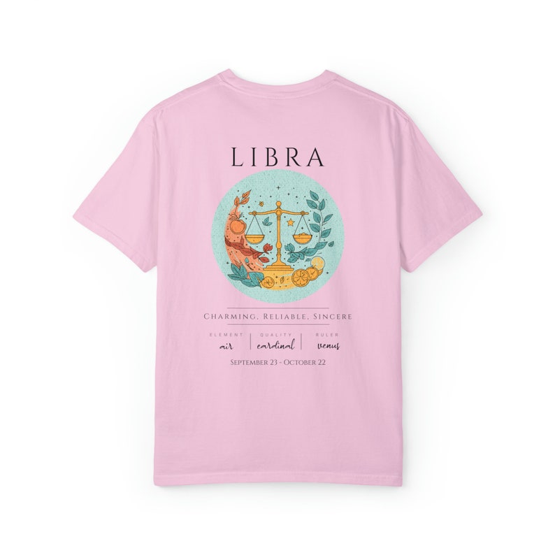 Libra Tshirt Libra Shirt Zodiac Gift Zodiac Sign Gift Astrology Shirt Libra Zodiac Graphic Tee Comfort Colors Shirt Libra Birthday Gift image 6
