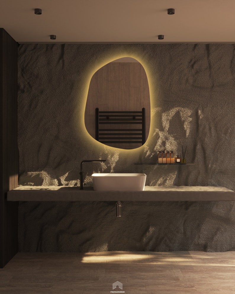 Scandinavian Wooden Backlit Mirror Ideas