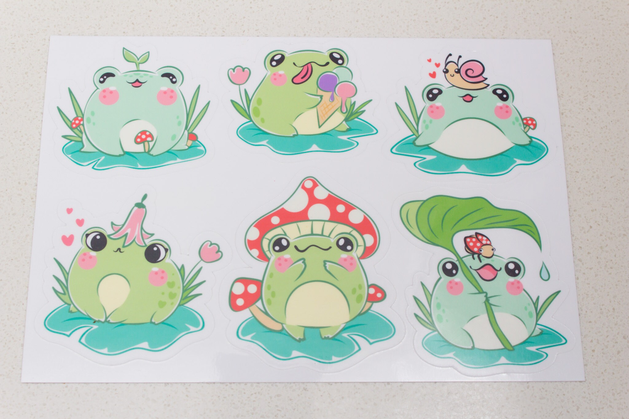 Cute Kawaii Frogs Vinyl Laminated Waterproof Sticker - Etsy
