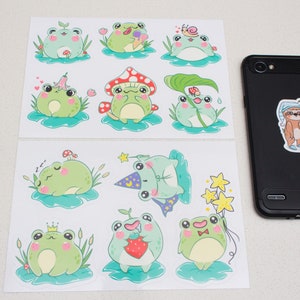 Cute Kawaii Frogs - Vinyl Laminated Waterproof Sticker