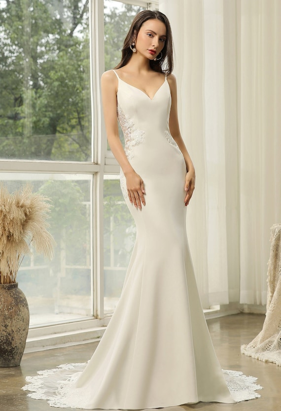Graceful Boho Chic Lace Mermaid Wedding Dress