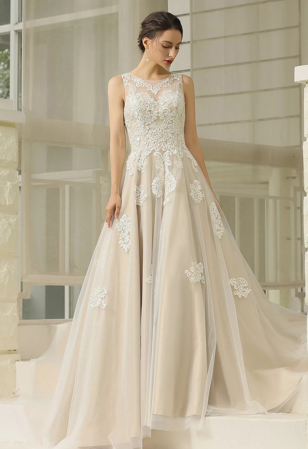 Ball Gown Floral Wedding Dress Boho Wedding Dress Vintage - Etsy