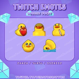 Cute Kawaii Yellow Rubber Ducky Emotes - Twitch | Discord | Youtube