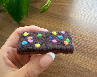 Needle Felted Wool Cosmic Brownie
