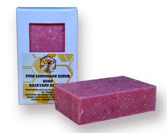 Pink Lemonade Scrub - High Quality Cold Process Soap Bars, All Natural Soap, Homemade Soap, Handmade Soap, Bar Soap