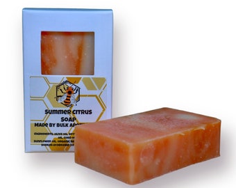 Summer Citrus - High Quality Cold Process Soap Bars, All Natural Soap, Homemade Soap, Handmade Soap, Bar Soap