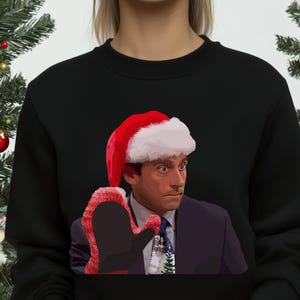 Funny Michael Scott Christmas Crewneck, The Office Holiday Sweater, Hilarious TV Show Gift, Pop Culture Holiday Apparel