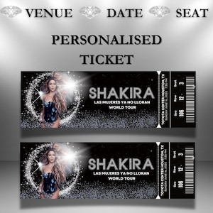 Shakira Las Mujeres Ya No Lloran World Tour 2024-2025 personalisierte druckbare Konzertkarte Souvenir Geschenk personalisieren