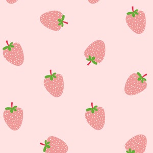 Cute Pink Strawberry Kawaii Iphone Lock Screen | Pink Aesthetic Wallpaper