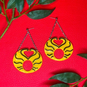 Handmade Hedwig and the Angry Inch foam wig polymer clay earrings