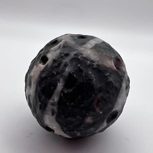 Zebra Jasper Moon Sphere Carving