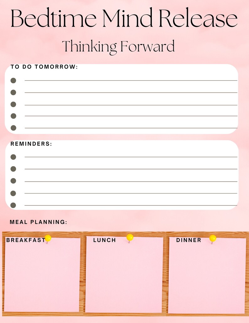 Bedtime Journal: Nightly Digital/printable- Pink - Etsy