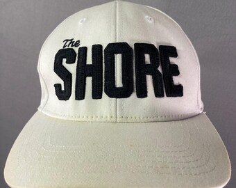 The Shore Snapback Hat White Black Adjustable Streetwear Baseball Cap