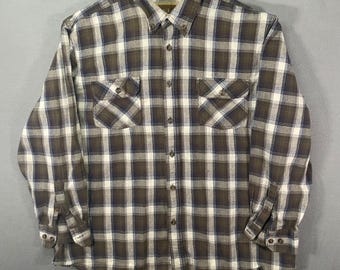 Outdoor Life Men's Plaid Flannel Long Sleeve Button Up Shirt Size XXL