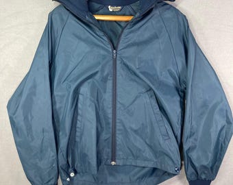 Chaqueta cortavientos Duckster para hombre, talla M, azul, con cremallera completa, ligera.