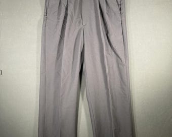 Vintage Davis Pleated Gray Pants Size 2092 36x31 Made In USA Polyester