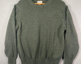 St Johns Bay XXL Olive Green Crewneck Sweater 100% Cotton Mens Knit