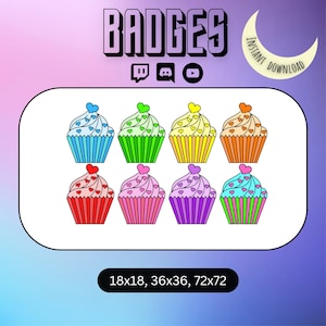 Cupcake Badges for Twitch | Discord |  Youtube