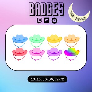 CUTE Cow Girl Hat Badges for Twitch | Discord |  Youtube